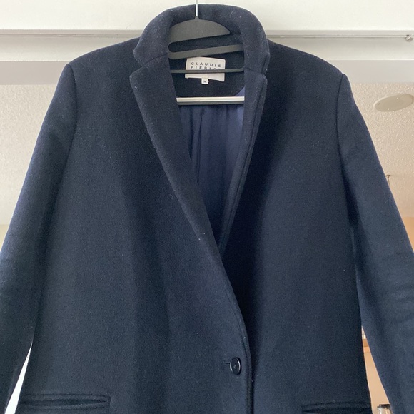 Claudi Pierlot coat - 90% wool / 10% cashmere - navy blue - Picture 2 of 8
